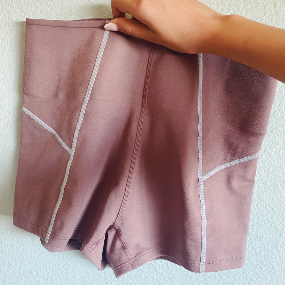 Mauve color Free People workout shorts